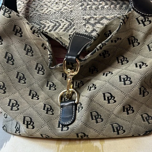 DOONEY & BOURKE Signature Print Black & Tan Satchel Bag~please read! - Picture 10 of 16